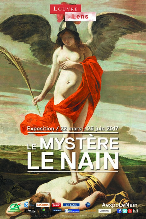 Affiche de l'exposition "Le Myst&egrave;re Le Nain", au mus&eacute;e du Louvre-Lens.